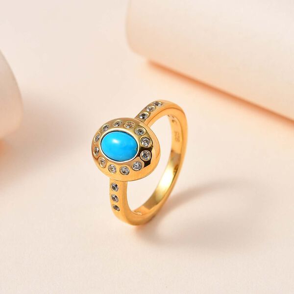 AA Sleeping Beauty T&uuml;rkis und Zirkon Ring- 1,10 ct. image number 2