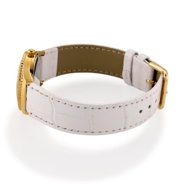 GENOA - J Francis gefertigt mit SWAROVSKI Wei&szlig;er Swarovski Kristall Uhren 23 cm Reine Legierung IP-Gelbbeschichtung image number 5