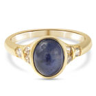 Masoala Saphir und Zirkon-Ring, 925 Silber vergoldet, 3,45 ct. image number 0