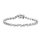 Moissanit Armband ca. 19 cm 925 Silber rhodiniert ca. 3,05 ct.