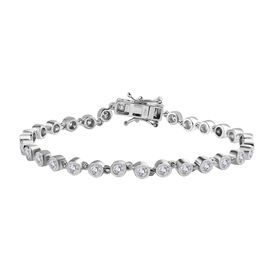 Moissanit Armband ca. 19 cm 925 Silber rhodiniert ca. 3,05 ct.