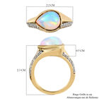 Natürlicher, äthiopischer Opal und Zirkon-Ring, 925 Silber Gelbgold Vermeil  ca. 1,76 ct image number 6
