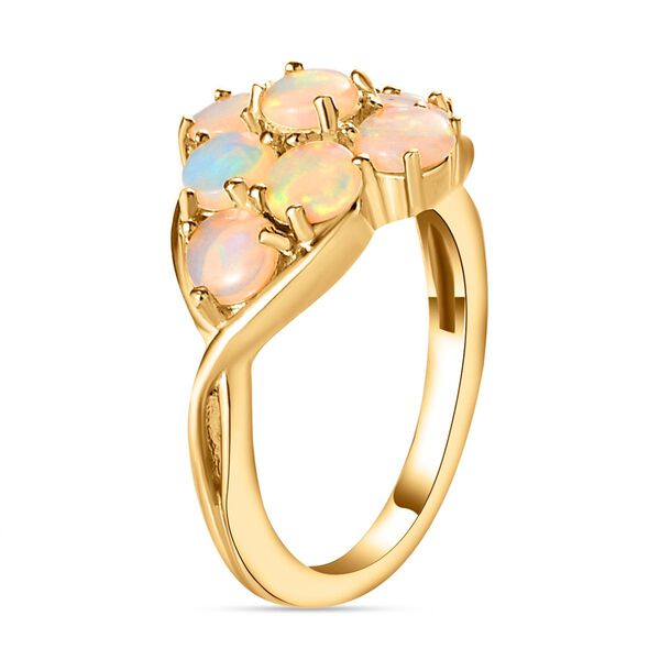 Nat&uuml;rlicher, australischer Opal-Ring, 925 Silber vergoldet  ca. 1,62 ct image number 5