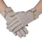 LA MAREY - Kaschmirwolle Handschuhe mit Schnalle, Größe 23x9 cm, Beige image number 1