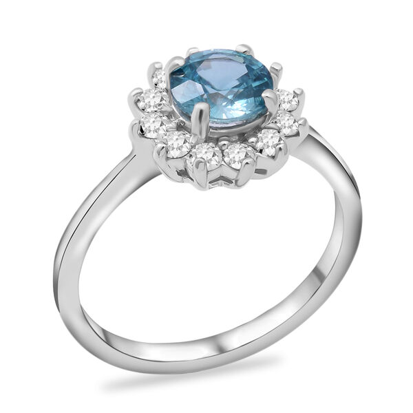 Kambodschanischer, blauer und weißer Zirkon-Ring - 2,26 ct. image number 2