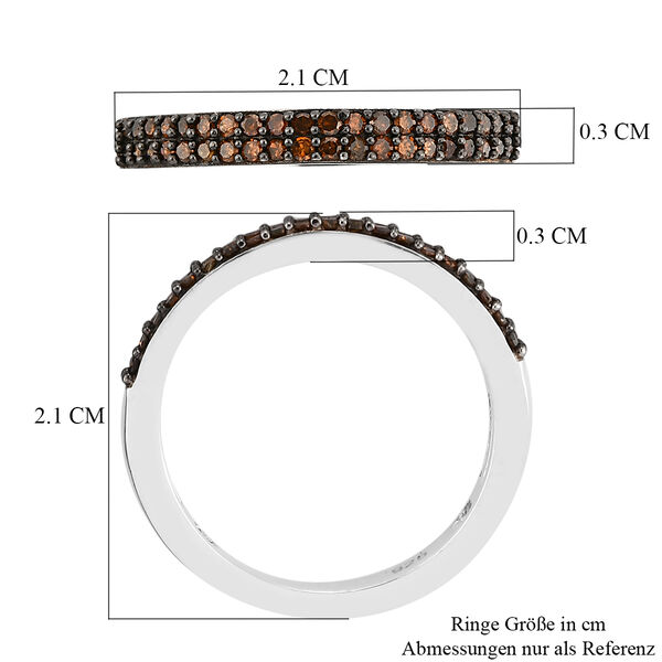 Roter Diamant-Ring, 925 Silber platiniert  ca. 0,25 ct image number 7