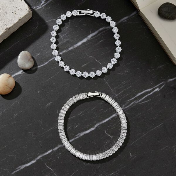 Weißer Zirkonia Schmuckset Nickelfreies Messing image number 1