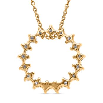 LUXURIANT DIAMOND - Lab Grown Diamant SI-GH Ohrringe und Anh&auml;nget mit Kette (ca. 50cm),  925 Silber Gelbgold Vermeil ca. 0.75 ct