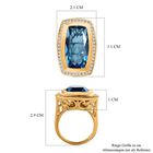 Paraiba Blau Quarz Triplette, weißer Zirkon Ring, 925 Silber Gelbgold Vermeil (Größe 17.00) ca. 15.80 ct image number 6