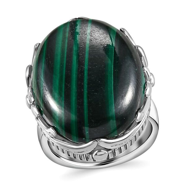 Malachit Ringe Edelstahl (Gr&ouml;&szlig;e 16.00) ca. 28.20 ct image number 3