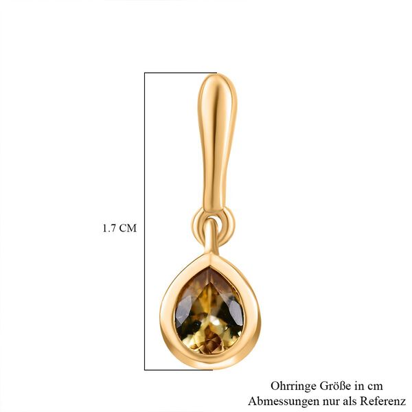 AA nat&uuml;rlicher goldener Tansanit Ohrringe, ca. 0,58 ct. image number 6