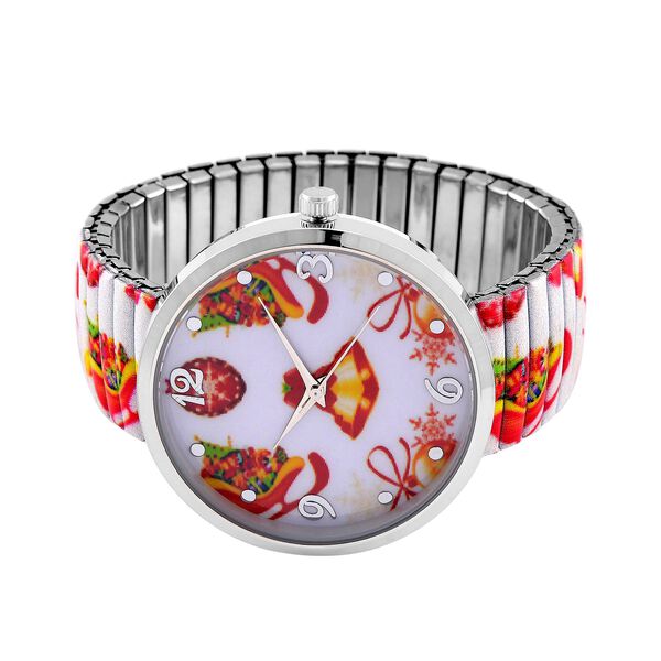 STRADA - Japanisches Uhrwerk, Flexible Uhr, Weihnachtsmotiv image number 4