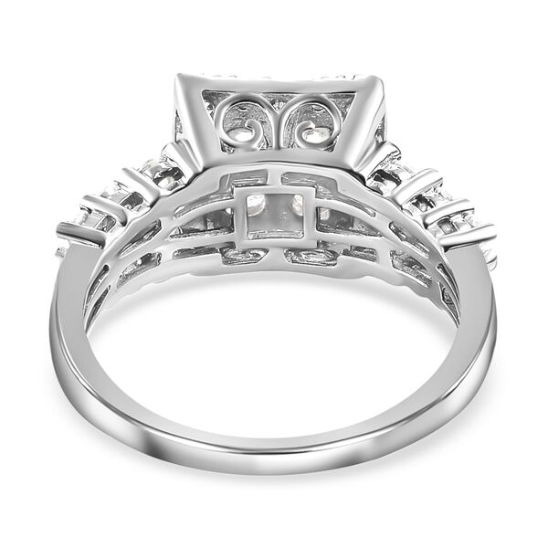 LUSTRO STELLA Hergestellt mit ZIRKONIA Cluster Ring 925 Silber Platin-&Uuml;berzug (Gr&ouml;&szlig;e 16.00) ca. 3,33 ct image number 6