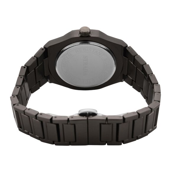 STRADA - Armbanduhr mit japanischem Uhrwerk und Datumsanzeige, Legierungsgeh&auml;use  Sandstrahleffekt, bicolor, Schwarz image number 7