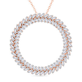 LUXURIANT SGL zertifizierter VS-EF Labor Diamant Anhänger mit 50cm Kette, 925 Silber 750 Roségold Vermeil - 1 ct. LUXURIANT SGL zertifizierter VS-EF Labor Diamant Anhänger mit 50cm Kette, 925 Silber 750 Roségold Vermeil - 1 ct.