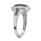 Blauer Diamant-Ring, 925 Silber platiniert (Größe 17.00) ca. 1,00 ct image number 3
