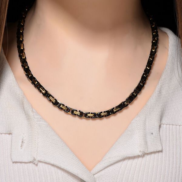 K&ouml;nigskette, Reiner Edelstahl, bicolor, Halskette ca. 50 cm image number 3