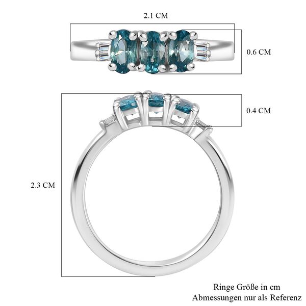 AA blauer Zirkon und Diamant Ring - 1,11 ct. image number 7