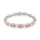 D'Joy Natürlicher Rosa Königsmuschel Perle, Weiße Süßwasser Perle Armband ca. 20 cm 925 Silber rhodiniert
