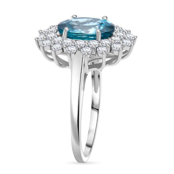 AAA Blauer Zirkon, Lab Grown Diamant Ring 375 Wei&szlig; Gold (Gr&ouml;&szlig;e 18.00) ca. 5,14 ct image number 4