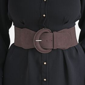 Gürtel mit runder Schnalle, 45x7,5cm, Rot