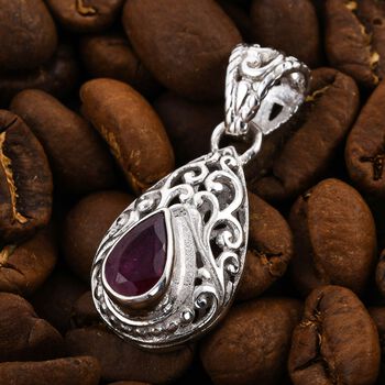 Royal Bali - Afrikanischer Rubin (Fissure gef&uuml;llt) Anh&auml;nger, 925 Silber ca. 1.60 ct