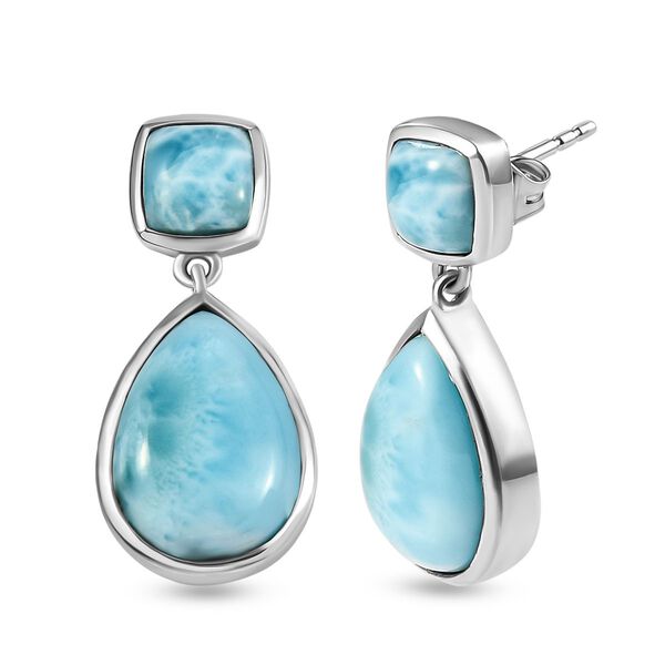 Larimar Ohrringe, 925 Silber platiniert ca. 15.05 ct image number 4