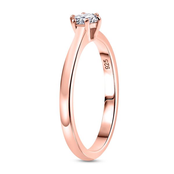 Moissanit Ring 925 Silber Roségold Vermeil (Größe 16.00) ca. 0,24 ct image number 5