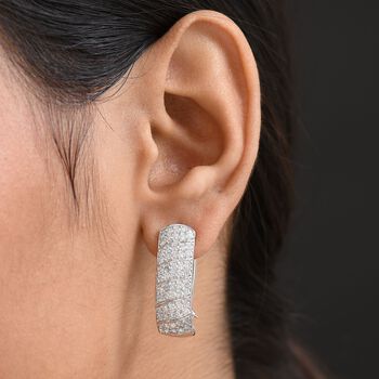 LUXURIANT SGL zertifizierte SI-GH Labor Diamant Ohrringe, 925 Silber rhodiniert - 2 ct.