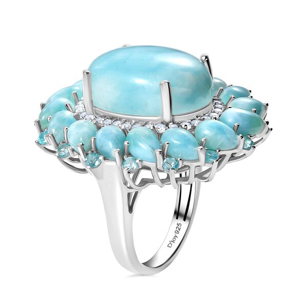 D'Joy Larimar, Neon Apatit und Zirkon Ring - 22,74 ct. image number 4