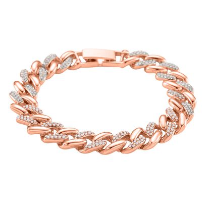 Wei&szlig;er Kristall Armband ca. 19 cm, Rosefarben