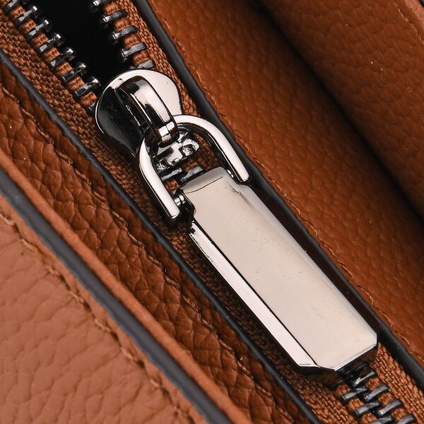 Crossbody Tasche aus 100% echtem Leder, 32x13x21 cm, Braun image number 6