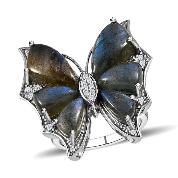 GP Italian Garden Kollektion- AA Labradorit, Zirkon und blauer Saphir-Ring - 14,77 ct. image number 3