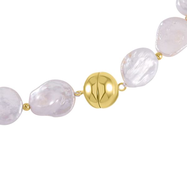 14-16mm wei&szlig;e S&uuml;&szlig;wasserperlen-Halskette image number 4