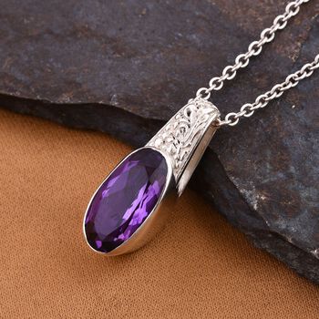 Royal Bali - Afrikanischer Amethyst Anh&auml;nger, 925 Silber, ca. 8.92 ct