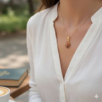 D'Joy Mehrfarbig Saphir, Rosa Saphir Anh&auml;nger 925 Silber vergoldet ca. 1,13 ct.