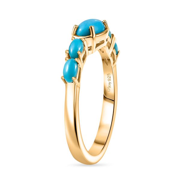 D'Joy AA Sleeping Beauty Türkis Ring 925 Silber 750 Gelbgold Vermeil (Größe 19.00) ca. 0,97 ct image number 5