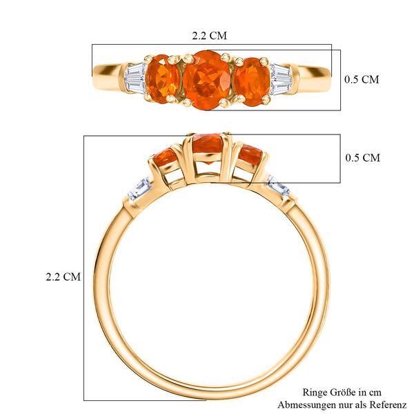 D'Joy AAA Blaze Feueropal und Zirkon Ring - 0,70 ct. image number 7