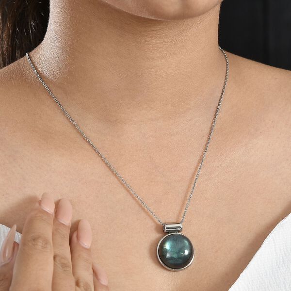 Labradorit Schmuckset Edelstahl ca. 20.00 ct image number 4