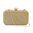 Moderne Clutch mit Kristallverzierung, 20x4x2 cm, Gold