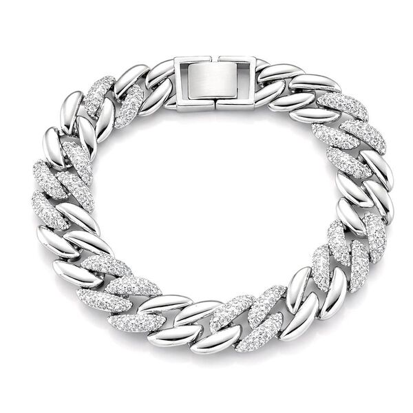 Wei&szlig;er Zirkonia Armband ca. 18.5 cm Nickelfreies Messing image number 6