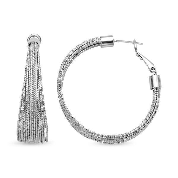 Designer inspirierte Creolen, silberfarben image number 5