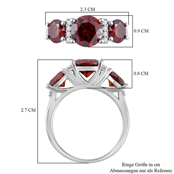 Roter und weißer Moissanit-Ring - 3,21 ct. image number 6