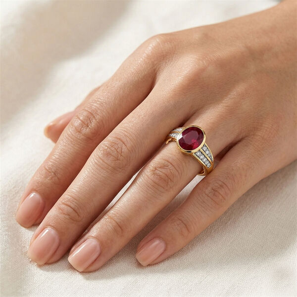 Afrikanischer Rubin und Zirkon-Ring - 2,91 ct. image number 3