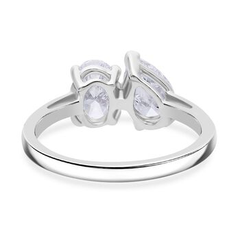 LUXURIANT IGI zertifizierter VS-EF Labor Diamant Toi et Moi Ring in 950 Platin - 2 ct.