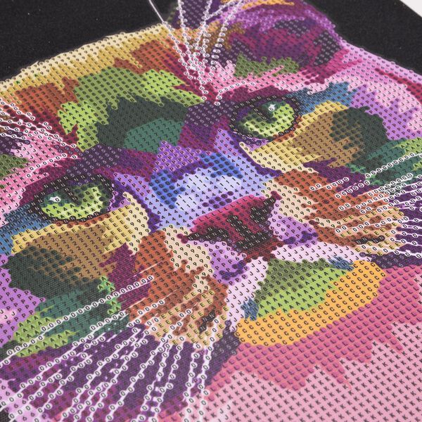 DIY Diamond Painting Leinwand, Mandala-Tiger, mehrfarbig mit Glitzerakzenten, 29x29cm image number 6