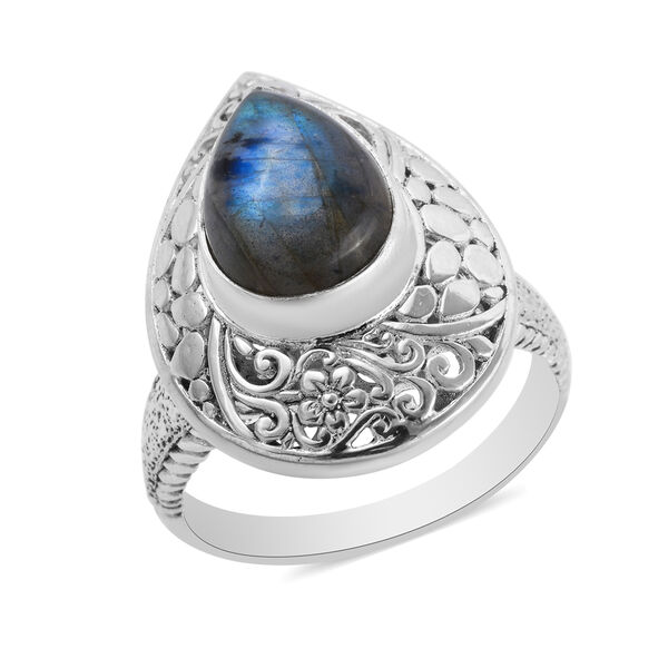 Royal Bali Kollektion - Labradorit-Ring, 925 Silber  ca. 5,50 ct