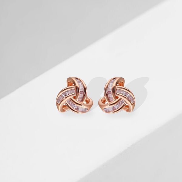 Nat&uuml;rliche, rosa Diamant-Ohrringe, 925 Silber Ros&eacute;gold Vermeil ca. 0,26 ct image number 2