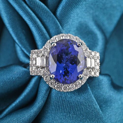 RHAPSODY zertifiziert und geprüft AAAA Tansanit und VS-EF Diamant Ring in 950 Platin - 5,29 ct. image number 1