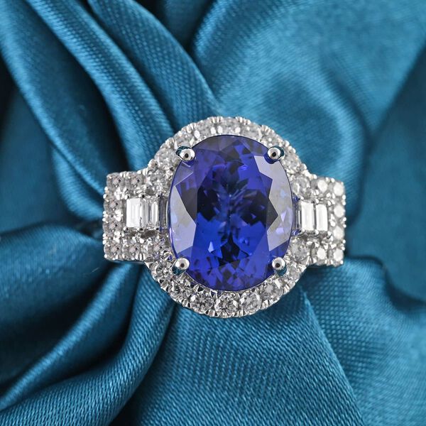 RHAPSODY zertifiziert und geprüft AAAA Tansanit und VS-EF Diamant Ring in 950 Platin - 5,29 ct. image number 1